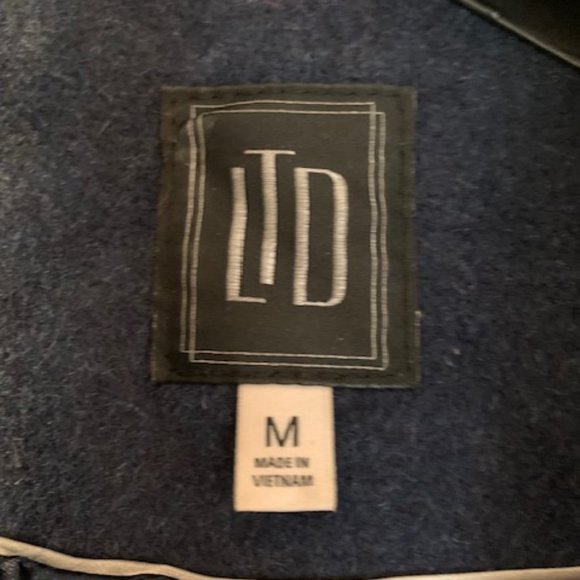 The Limited 3/4 Sleeves Dark Blue Wool Bland Coat - Picture 2 of 6